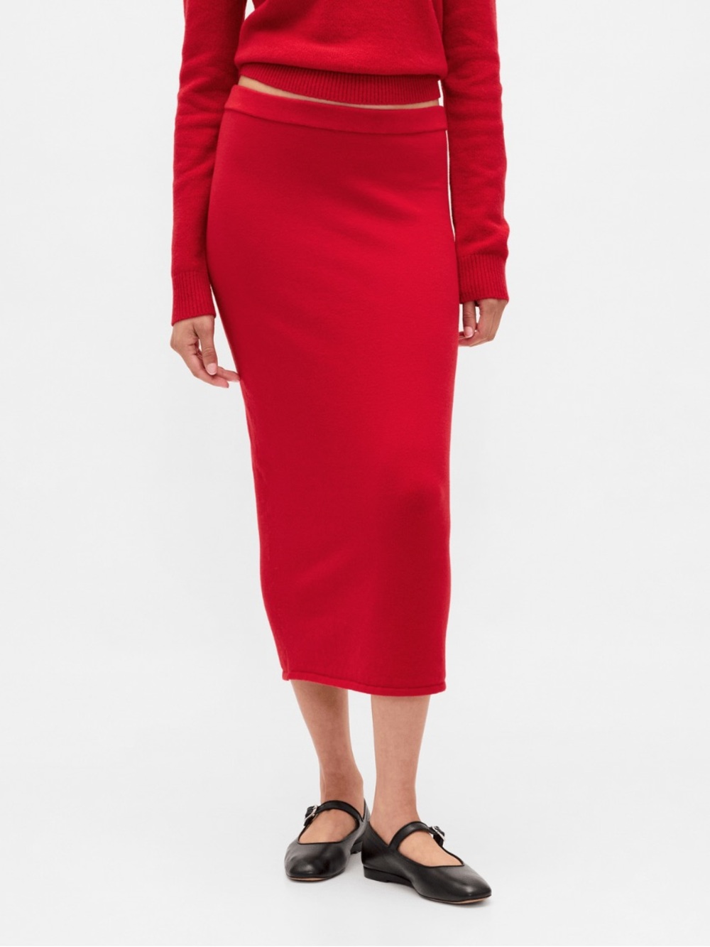Gap Stretch Midi Skirt Modern Red TALL - Picture 1 of 6